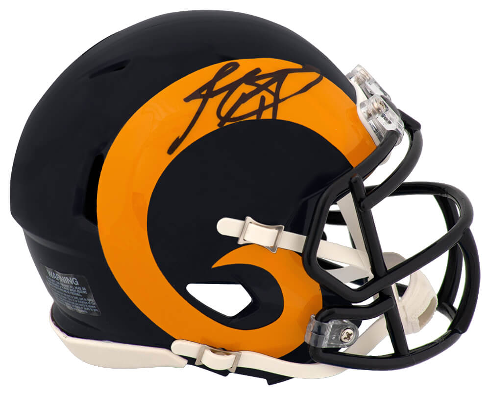 Jim Everett Signed Los Angeles Rams Throwback Riddell Speed Mini Helmet - EVEMIN300 - Jim Everett Signed Los Angeles Rams Throwback Riddell Speed Mini Helmet product image