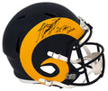 Jim Everett Signed Los Angeles Rams Throwback Riddell Full Size Speed Replica Helmet w/2x Pass Leader - EVEREP301 - Jim Everett Signed Los Angeles Rams Throwback Riddell Full Size Speed Replica Helmet w/2x Pass Leader product image