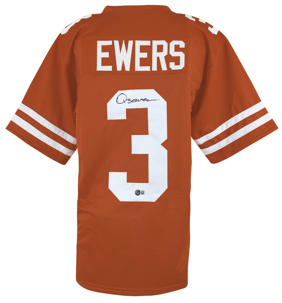 Quinn Ewers Signed Orange Custom College Football Jersey (Beckett) - EWEJRY300 - Quinn Ewers Signed Orange Custom College Football Jersey (Beckett) product image