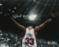 Patrick Ewing Signed New York Knicks Arms Out Facing Crowd 16x20 Photo - EWI16P200 - Patrick Ewing Signed New York Knicks Arms Out Facing Crowd 16x20 Photo product image