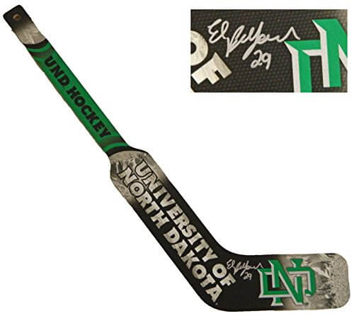 Ed Belfour Signed North Dakota Fighting Sioux Logo Mini Goalie Hockey Stick - BELSTK401 - Ed Belfour Signed North Dakota Fighting Sioux Logo Mini Goalie Hockey Stick product image