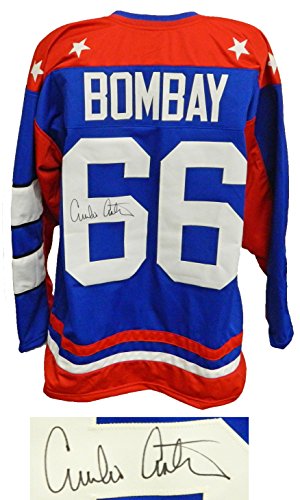 Emilio Estevez Signed USA Blue Custom Hockey Jersey - ESTJRY504 - Emilio Estevez Signed USA Blue Custom Hockey Jersey product image