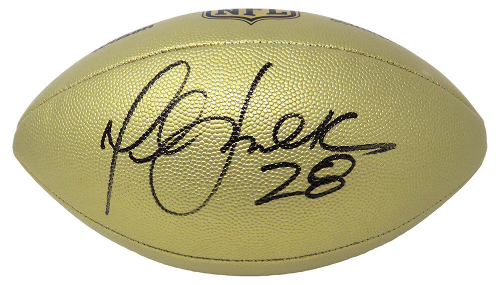 Marshall Faulk Signed Wilson Duke Gold Metallic NFL Full Size Replica Football - FAUFTB302 - Marshall Faulk Signed Wilson Duke Gold Metallic NFL Full Size Replica Football product image