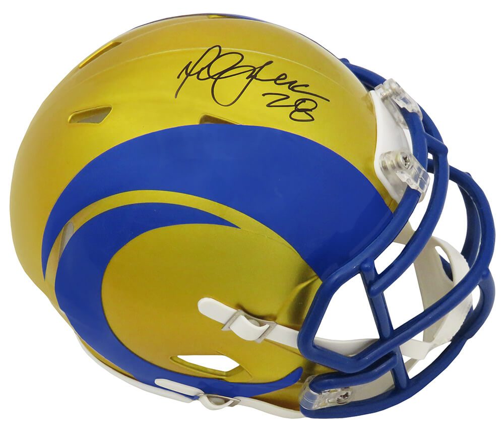 Marshall Faulk Signed Rams FLASH Riddell Speed Mini Helmet - FAUMIN308 - Marshall Faulk Signed Rams FLASH Riddell Speed Mini Helmet product image