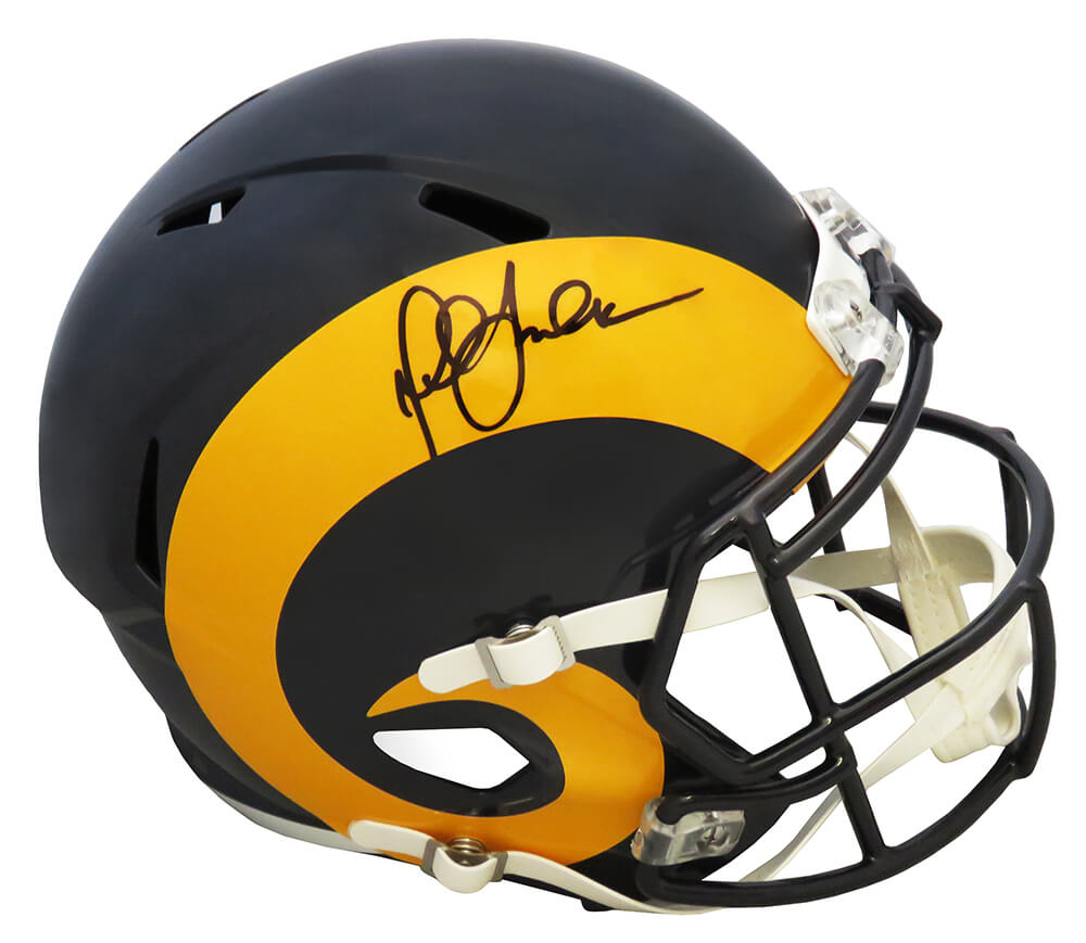 Marshall Faulk Signed Rams Throwback Riddell Full Size Speed Replica Helmet - FAUREP303 - Marshall Faulk Signed Rams Throwback Riddell Full Size Speed Replica Helmet product image