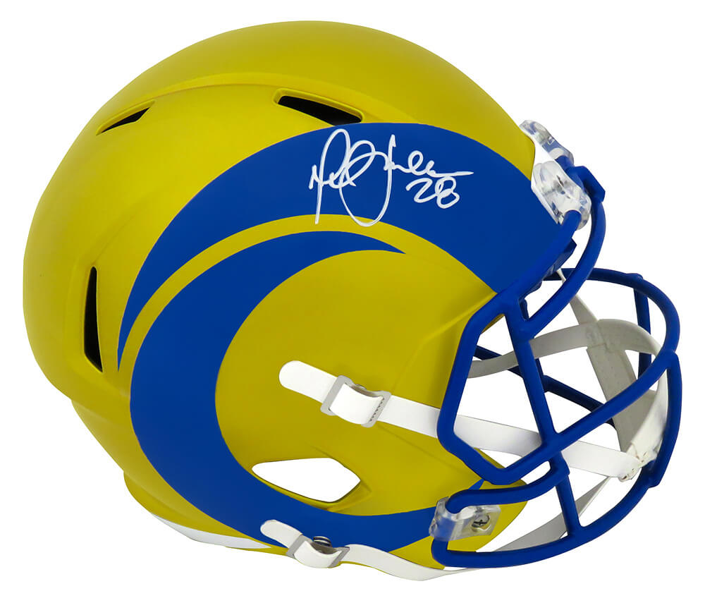 Marshall Faulk Signed Rams FLASH Riddell Full Size Speed Replica Helmet (White Ink) - FAUREP306 - Marshall Faulk Signed Rams FLASH Riddell Full Size Speed Replica Helmet (White Ink) product image