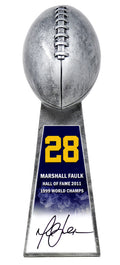 Marshall Faulk Signed Football World Champion 15 Inch Replica Silver Trophy - FAUTRO300 - Marshall Faulk Signed Football World Champion 15 Inch Replica Silver Trophy product image