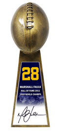 Marshall Faulk Signed Football World Champion 15 Inch Replica Gold Trophy - FAUTRO301 - Marshall Faulk Signed Football World Champion 15 Inch Replica Gold Trophy product image