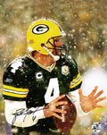 Brett Favre Signed Green Bay Packers Snow Passing Close Up 8x10 Photo - FAV08P305MYS - Brett Favre Signed Green Bay Packers Snow Passing Close Up 8x10 Photo product image