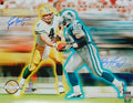 Brett Favre & Barry Sanders Dual Signed Green Bay Packers / Detroit Lions 1997 NFL Co MVPs Hand Off Collage 16x20 Photo - FAV16P321 - Brett Favre & Barry Sanders Dual Signed Green Bay Packers / Detroit Lions 1997 NFL Co MVPs Hand Off Collage 16x20 Photo product image