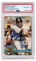 Brett Favre Signed 1991 Topps Stadium Club Rookie Football Card #94 - (PSA Encapsulated / Auto Grade 10) - FAVCAR300 - Brett Favre Signed 1991 Topps Stadium Club Rookie Football Card #94 - (PSA Encapsulated / Auto Grade 10) product image
