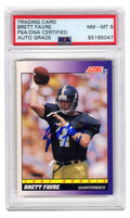 Brett Favre Signed 1991 Score Rookie Football Card #611 -(PSA Encapsulated / Auto Grade 8) - FAVCAR303 - Brett Favre Signed 1991 Score Rookie Football Card #611 -(PSA Encapsulated / Auto Grade 8) product image