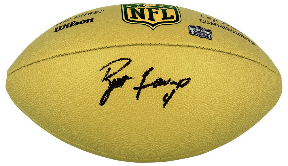Brett Favre Signed Wilson Duke Gold Metallic NFL Full Size Replica Football - (Favre Holo) - FAVFTB302 - Brett Favre Signed Wilson Duke Gold Metallic NFL Full Size Replica Football - (Favre Holo) product image