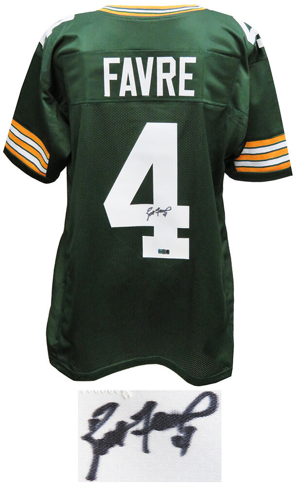 Brett Favre Signed Green Custom Football Jersey - FAVJRY301 - Brett Favre Signed Green Custom Football Jersey product image