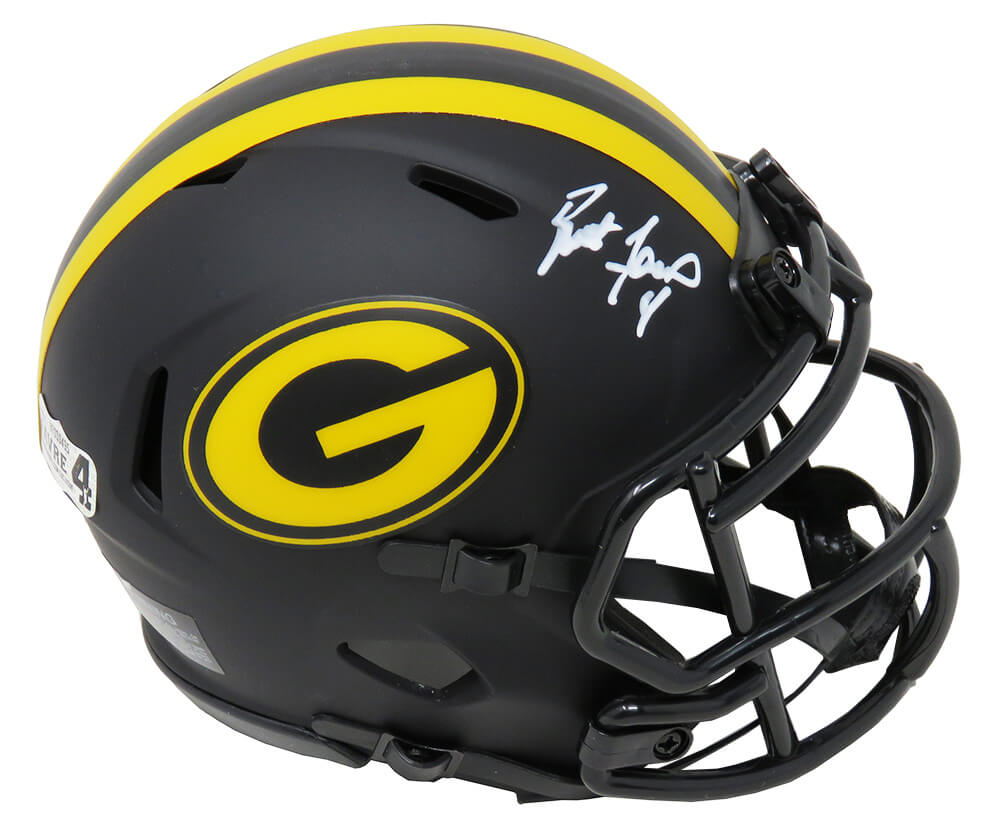 Brett Favre Signed Green Bay Packers Eclipse Black Matte Riddell Speed Mini Helmet - FAVMIN306 - Brett Favre Signed Green Bay Packers Eclipse Black Matte Riddell Speed Mini Helmet product image