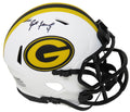 Brett Favre Signed Green Bay Packers Lunar Eclipse White Matte Riddell Speed Mini Helmet - FAVMIN311 - Brett Favre Signed Green Bay Packers Lunar Eclipse White Matte Riddell Speed Mini Helmet product image