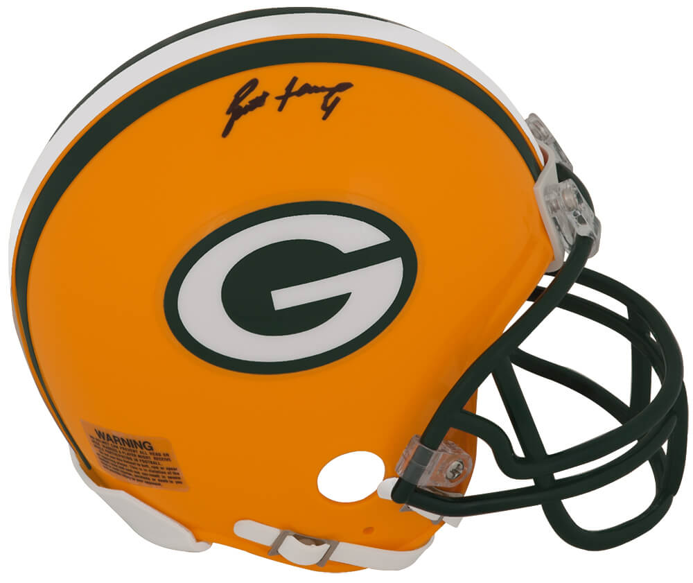 Brett Favre Signed Green Bay Packers Riddell (VSR4) Mini Helmet - (Favre Holo) - FAVMIN313 - Brett Favre Signed Green Bay Packers Riddell (VSR4) Mini Helmet - (Favre Holo) product image