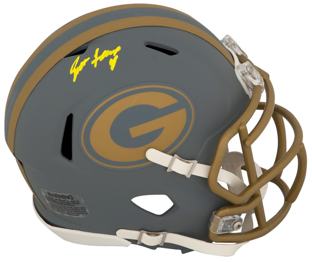 Brett Favre Signed Green Bay Packers SLATE Riddell Speed Mini Helmet - FAVMIN314 - Brett Favre Signed Green Bay Packers SLATE Riddell Speed Mini Helmet product image