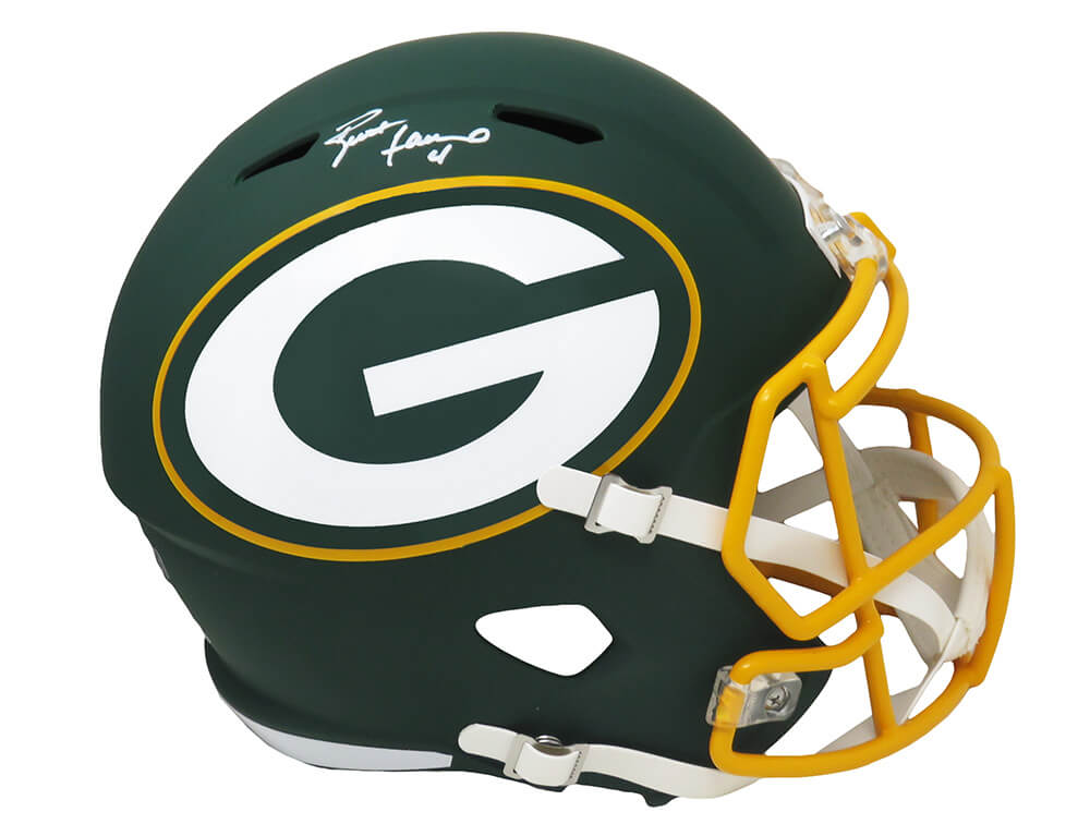 Brett Favre Signed Green Bay Packers AMP Riddell Full Size Speed Replica Helmet - FAVREP306 - Brett Favre Signed Green Bay Packers AMP Riddell Full Size Speed Replica Helmet product image