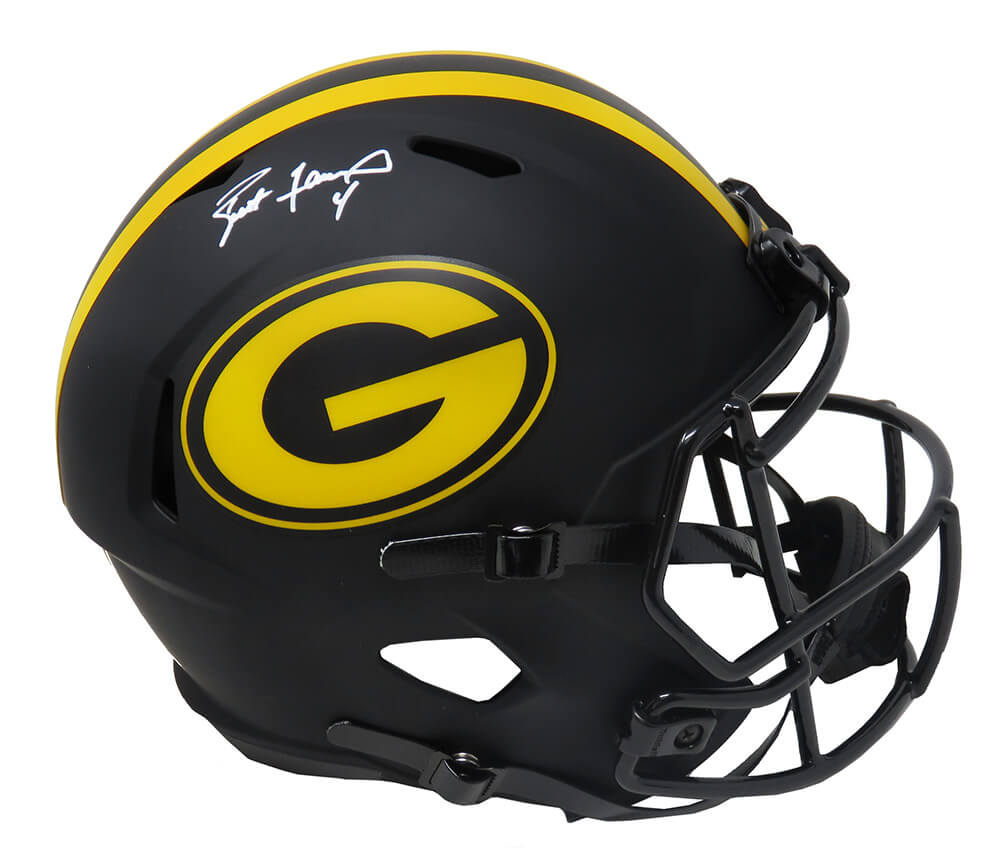 Brett Favre Signed Green Bay Packers Eclipse Black Matte Riddell Full Size Speed Replica Helmet - FAVREP307 - Brett Favre Signed Green Bay Packers Eclipse Black Matte Riddell Full Size Speed Replica Helmet product image