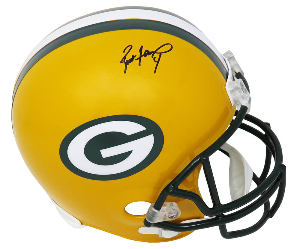 Brett Favre Signed Green Bay Packers Riddell Full Size Replica Helmet (Favre Holo) - FAVREP308 - Brett Favre Signed Green Bay Packers Riddell Full Size Replica Helmet (Favre Holo) product image