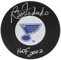 Bernie Federko Signed St Louis Blues Logo Hockey Puck w/HOF 2002 - FEDPUC401 - Bernie Federko Signed St Louis Blues Logo Hockey Puck w/HOF 2002 product image