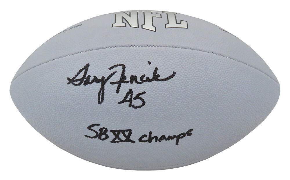 Gary Fencik Signed Wilson MVP Silver Full Size Football w/SB XX Champs - FENFTB302 - Gary Fencik Signed Wilson MVP Silver Full Size Football w/SB XX Champs product image