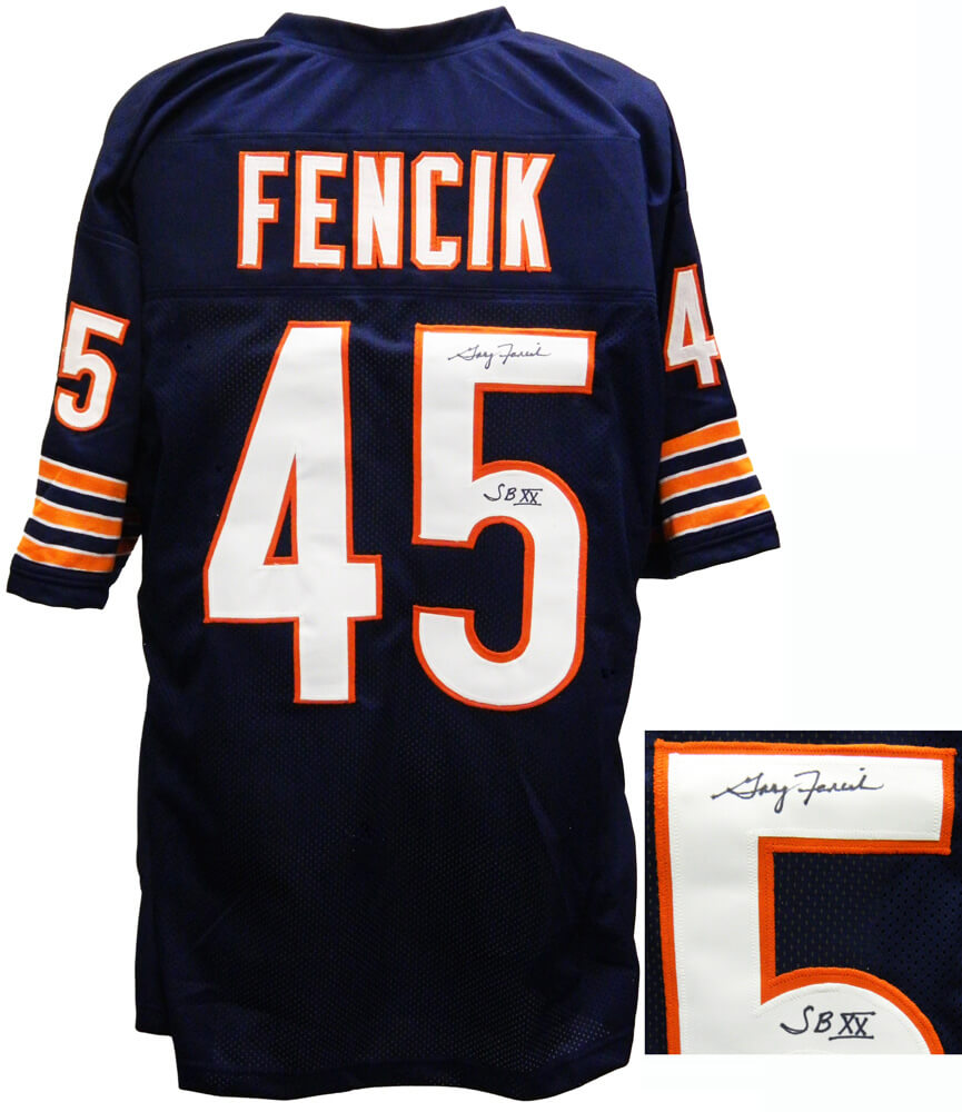 Gary Fencik Signed Navy Custom Football Jersey w/SB XX - FENJRY301 - Gary Fencik Signed Navy Custom Football Jersey w/SB XX product image