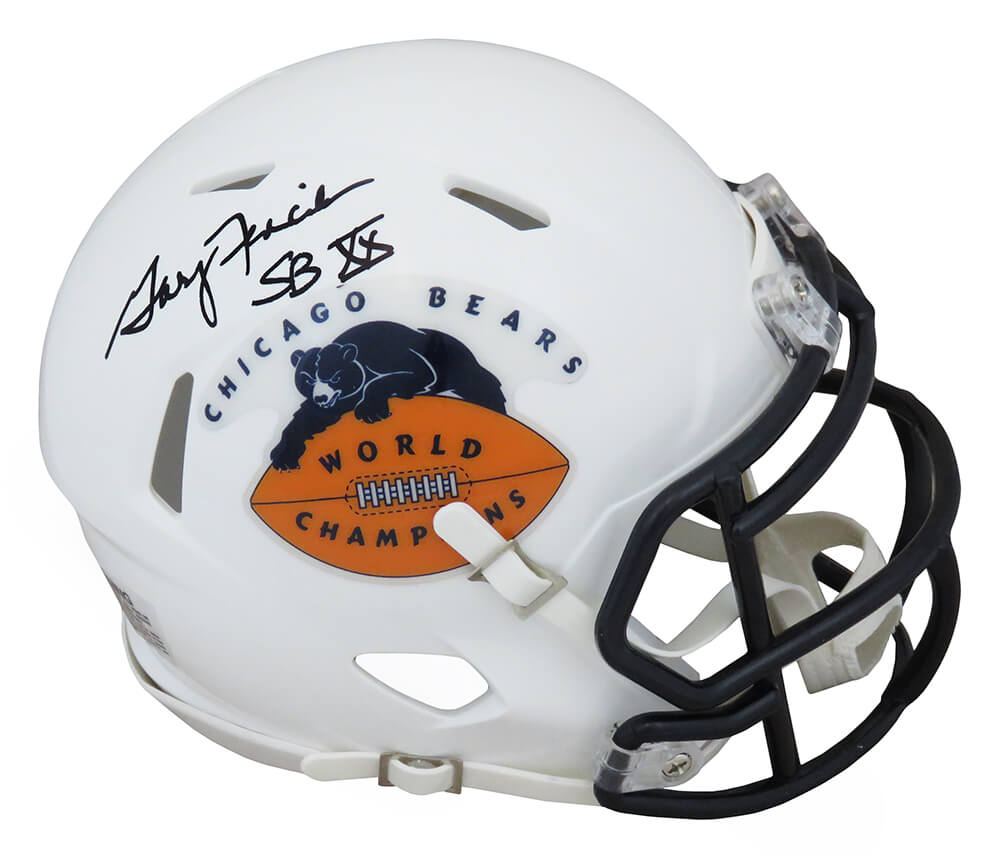 Gary Fencik Signed Chicago Bears World Champs White Riddell Speed Mini Helmet w/SB XX - FENMIN305 - Gary Fencik Signed Chicago Bears World Champs White Riddell Speed Mini Helmet w/SB XX product image