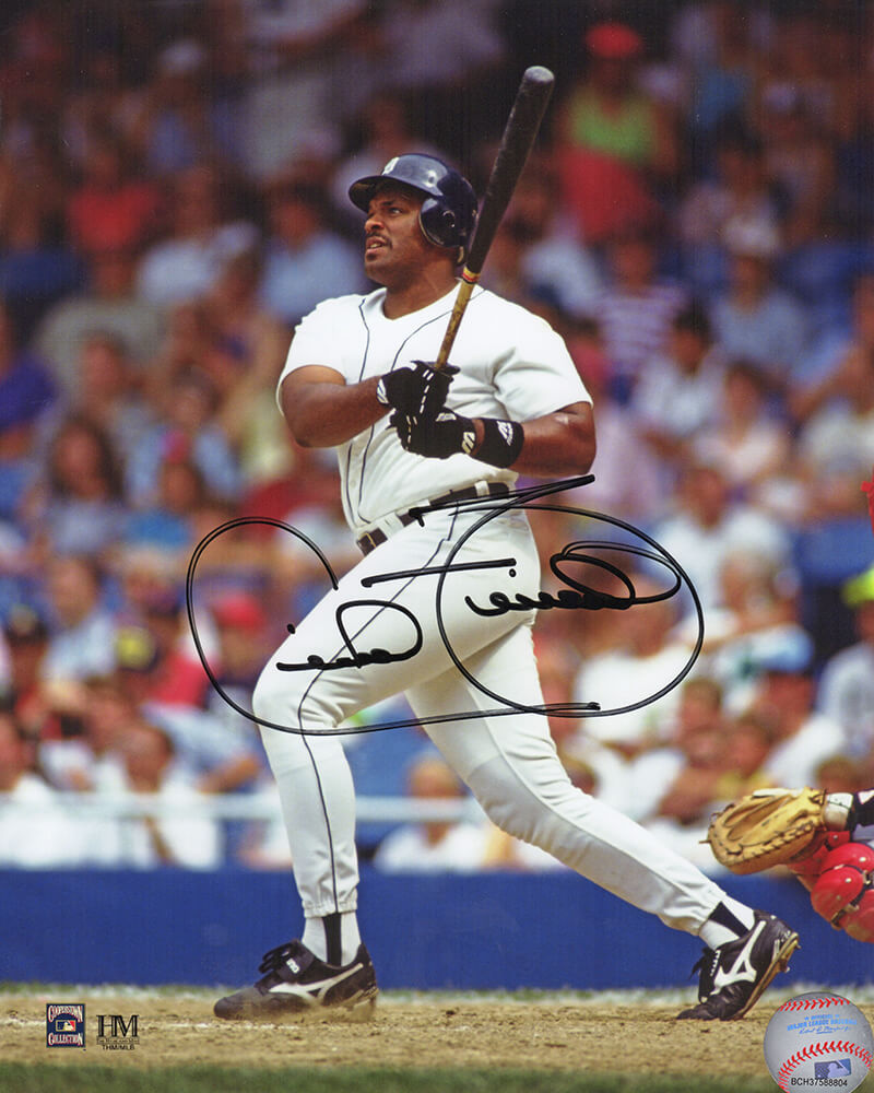 Cecil Fielder Signed Detroit Tigers White Jersey Swinging Action 8x10 Photo - FIE08P108 - Cecil Fielder Signed Detroit Tigers White Jersey Swinging Action 8x10 Photo product image