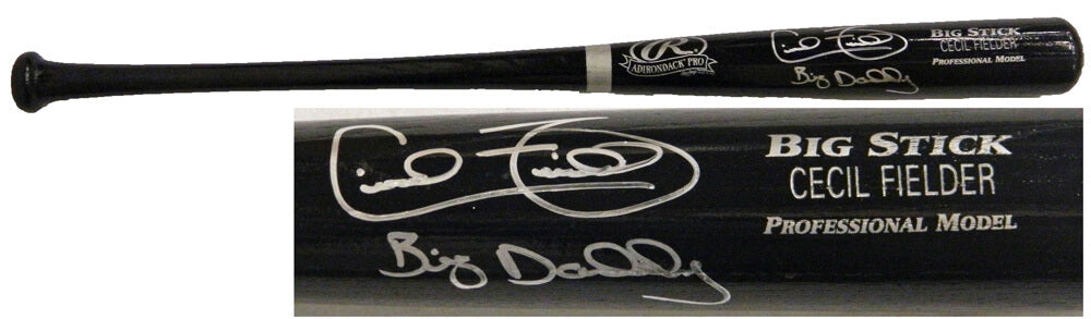 Cecil Fielder Signed Black Name Engraved Big Stick Bat w/Big Daddy - FIEBAT100 - Cecil Fielder Signed Black Name Engraved Big Stick Bat w/Big Daddy product image