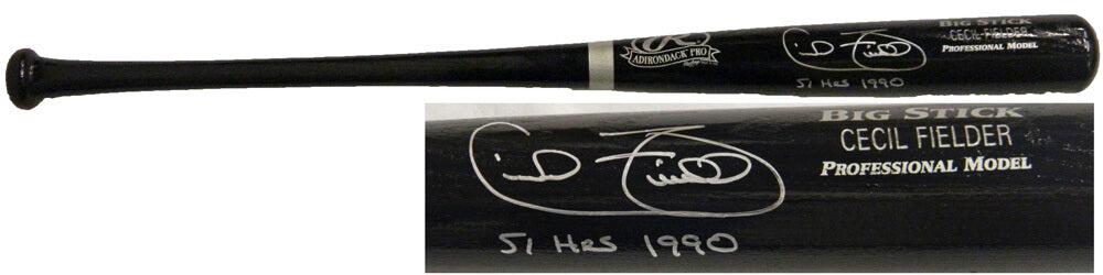 Cecil Fielder Signed Black Name Engraved Big Stick Bat w/51 HRs 1990 - FIEBAT102 - Cecil Fielder Signed Black Name Engraved Big Stick Bat w/51 HRs 1990 product image