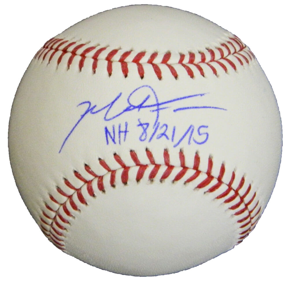 Mike Fiers Signed Rawlings Official MLB Baseball w/NH 8-21-15 - FIEBSB120 - Mike Fiers Signed Rawlings Official MLB Baseball w/NH 8-21-15 product image