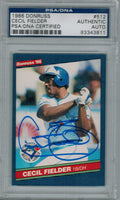 Cecil Fielder Signed Toronto Blue Jays 1986 Donruss Rookie Card #512 PSA/DNA - FIECAR101 - Cecil Fielder Signed Toronto Blue Jays 1986 Donruss Rookie Card #512 PSA/DNA product image
