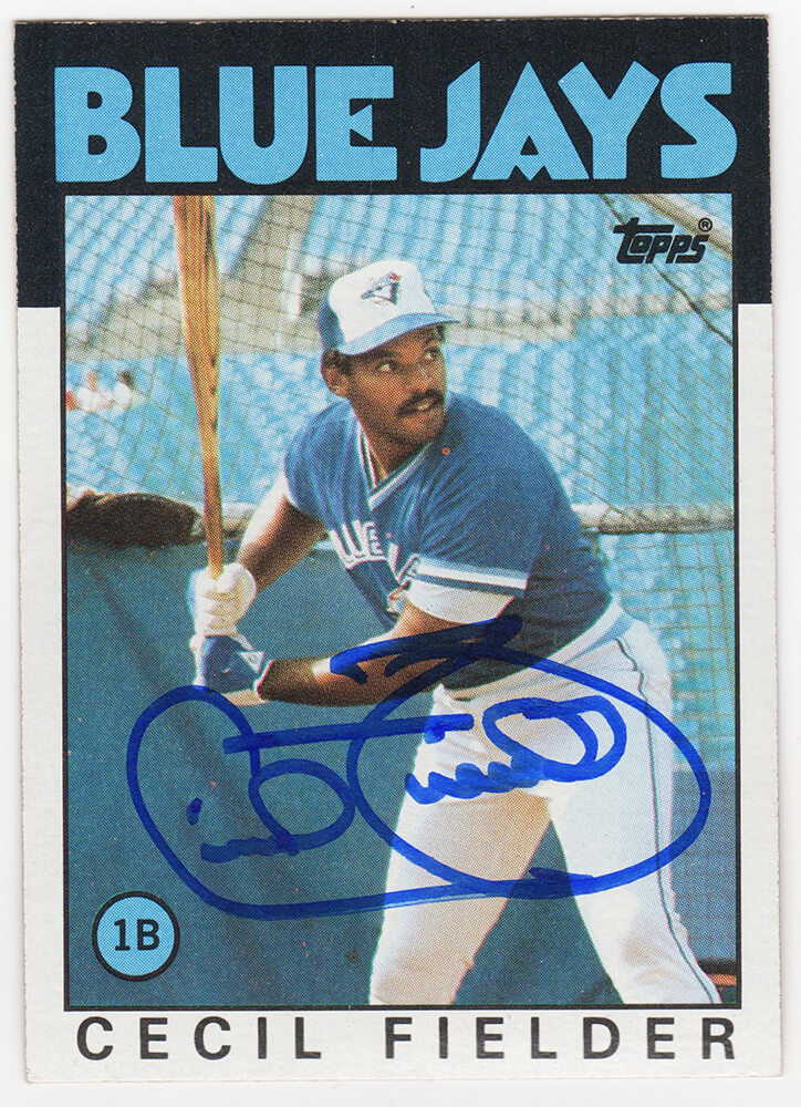 Cecil Fielder Signed Blue Jays 1986 Topps Baseball Rookie Card #386 - FIECAR103 - Cecil Fielder Signed Blue Jays 1986 Topps Baseball Rookie Card #386 product image