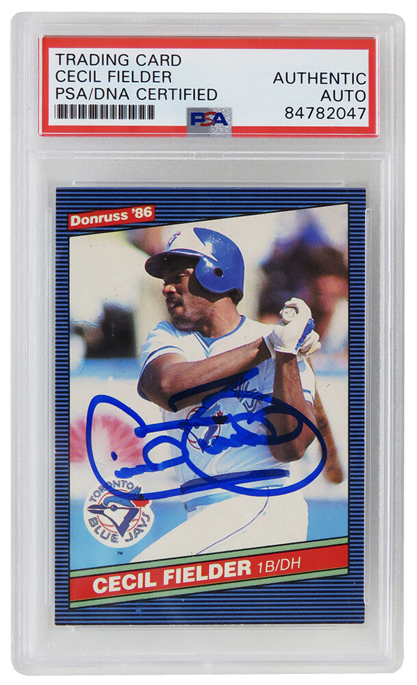 Cecil Fielder Signed Toronto Blue Jays 1986 Donruss Baseball Rookie Card #512 - (PSA Encapsulated) - FIECAR104 - Cecil Fielder Signed Toronto Blue Jays 1986 Donruss Baseball Rookie Card #512 - (PSA Encapsulated) product image