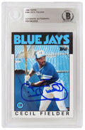 Cecil Fielder Signed Toronto Blue Jays 1986 Topps Rookie Baseball Trading Card #386 - (Beckett Encapsulated) - FIECAR105 - Cecil Fielder Signed Toronto Blue Jays 1986 Topps Rookie Baseball Trading Card #386 - (Beckett Encapsulated) product image