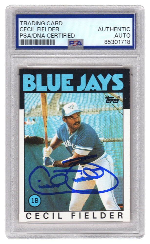 Cecil Fielder Signed Blue Jays 1986 Topps Rookie Baseball Trading Card #386 - (PSA Encapsulated) - FIECAR109 - Cecil Fielder Signed Blue Jays 1986 Topps Rookie Baseball Trading Card #386 - (PSA Encapsulated) product image