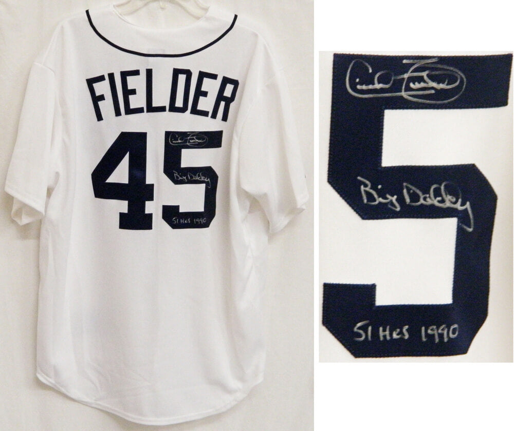 Cecil Fielder Signed Detroit Tigers Majestic Home Jersey w/Big Daddy & 51 HRs 1990 - FIEJRY100 - Cecil Fielder Signed Detroit Tigers Majestic Home Jersey w/Big Daddy & 51 HRs 1990 product image