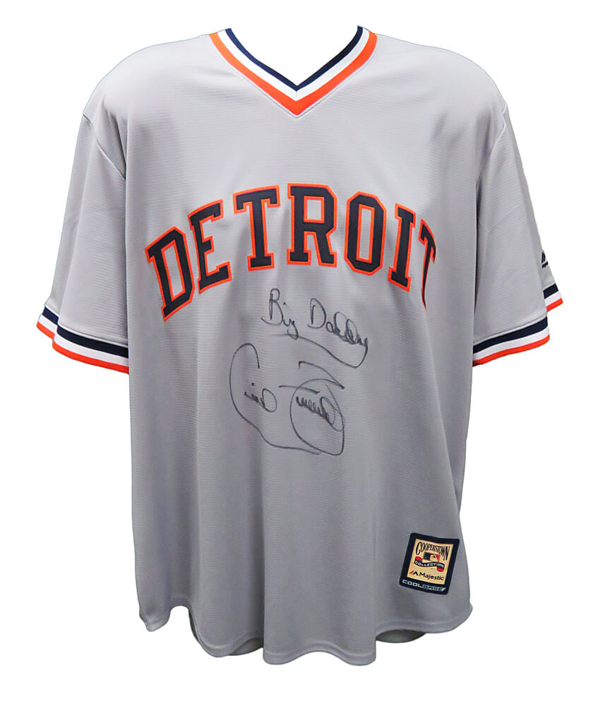 Cecil Fielder Signed Detroit Tigers Grey Throwback Cooperstown Collection Majestic Replica Baseball Jersey w/Big Daddy - FIEJRY105 - Cecil Fielder Signed Detroit Tigers Grey Throwback Cooperstown Collection Majestic Replica Baseball Jersey w/Big Daddy product image