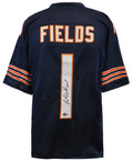 Justin Fields Signed Navy Custom Football Jersey (Beckett) - FIEJRY300 - Justin Fields Signed Navy Custom Football Jersey (Beckett) product image