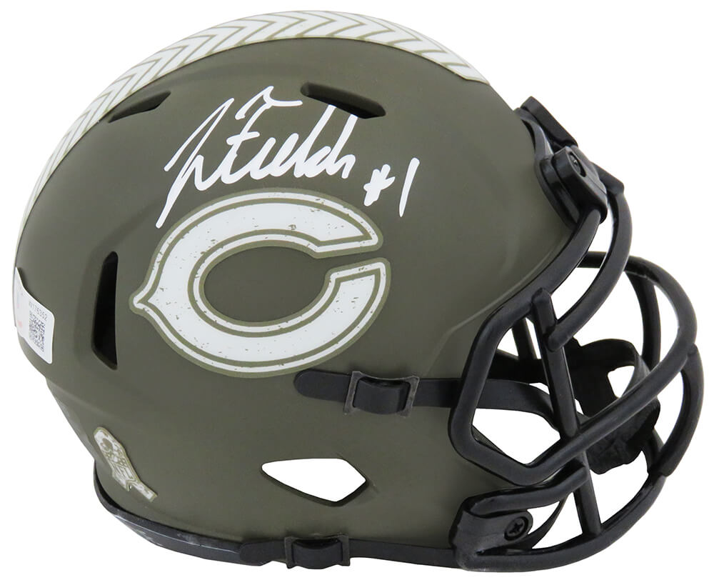 Justin Fields Signed Bears Salute to Service Riddell Speed Mini Helmet (Beckett) - FIEMIN306 - Justin Fields Signed Bears Salute to Service Riddell Speed Mini Helmet (Beckett) product image