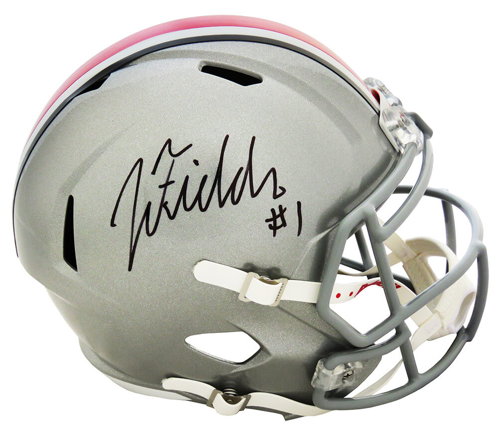Justin Fields Signed Ohio State Riddell Full Size Speed Replica Helmet (Beckett) - FIEREP300 - Justin Fields Signed Ohio State Riddell Full Size Speed Replica Helmet (Beckett) product image