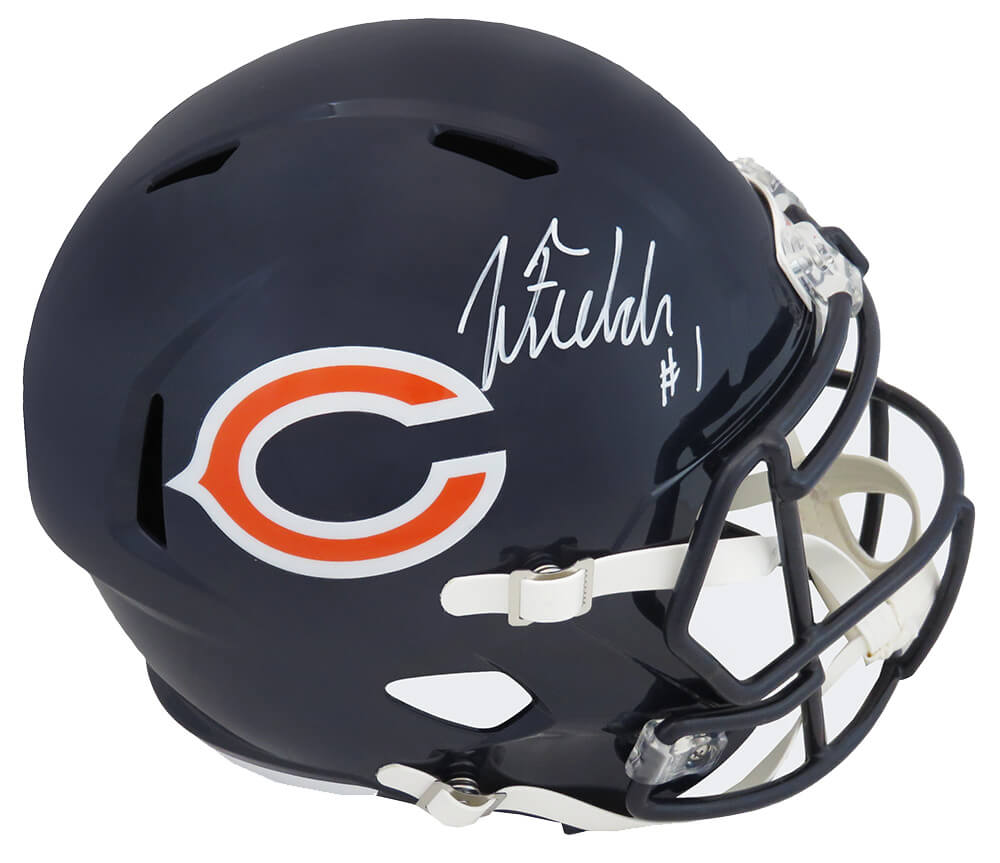 Justin Fields Signed Chicago Bears Riddell Full Size Speed Replica Helmet (Beckett) - FIEREP301 - Justin Fields Signed Chicago Bears Riddell Full Size Speed Replica Helmet (Beckett) product image