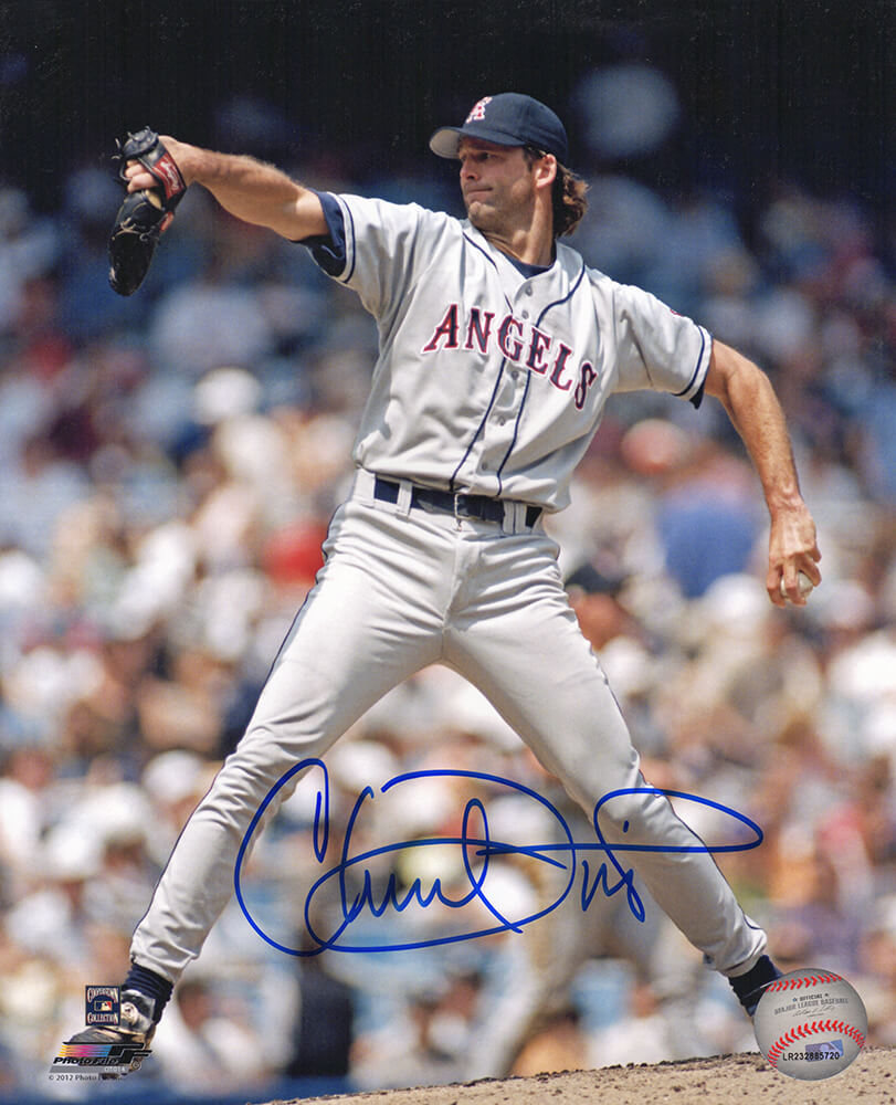 Chuck Finley Signed Angels Grey Jersey Pitching 8x10 Photo - FIN08P121 - Chuck Finley Signed Angels Grey Jersey Pitching 8x10 Photo product image