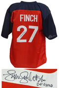 Jennie Finch Signed Team USA Red Custom Jersey w/04 Gold - FINJRY111 - Jennie Finch Signed Team USA Red Custom Jersey w/04 Gold product image