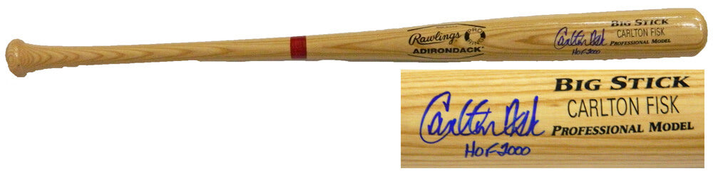 Carlton Fisk Signed Rawlings Big Stick Name-Engraved Blonde Bat w/HOF 2000 - FISBAT100 - Carlton Fisk Signed Rawlings Big Stick Name-Engraved Blonde Bat w/HOF 2000 product image