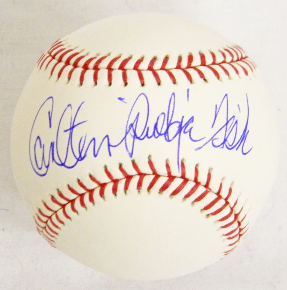 Carlton Fisk Signed MLB Baseball w/Pudge - FISBSB103 - Carlton Fisk Signed MLB Baseball w/Pudge product image