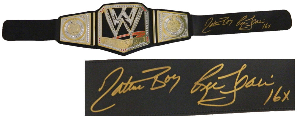 Ric Flair Signed WWE World Championship Black Replica Belt w/Nature Boy, 16x - FLABLT500 - Ric Flair Signed WWE World Championship Black Replica Belt w/Nature Boy, 16x product image
