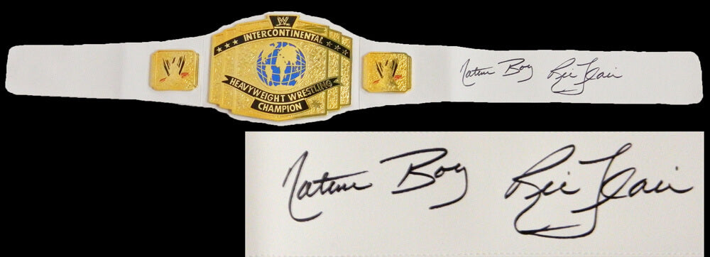 Ric Flair Signed WWE Intercontinental Championship White Replica Belt w/Nature Boy - FLABLT501 - Ric Flair Signed WWE Intercontinental Championship White Replica Belt w/Nature Boy product image
